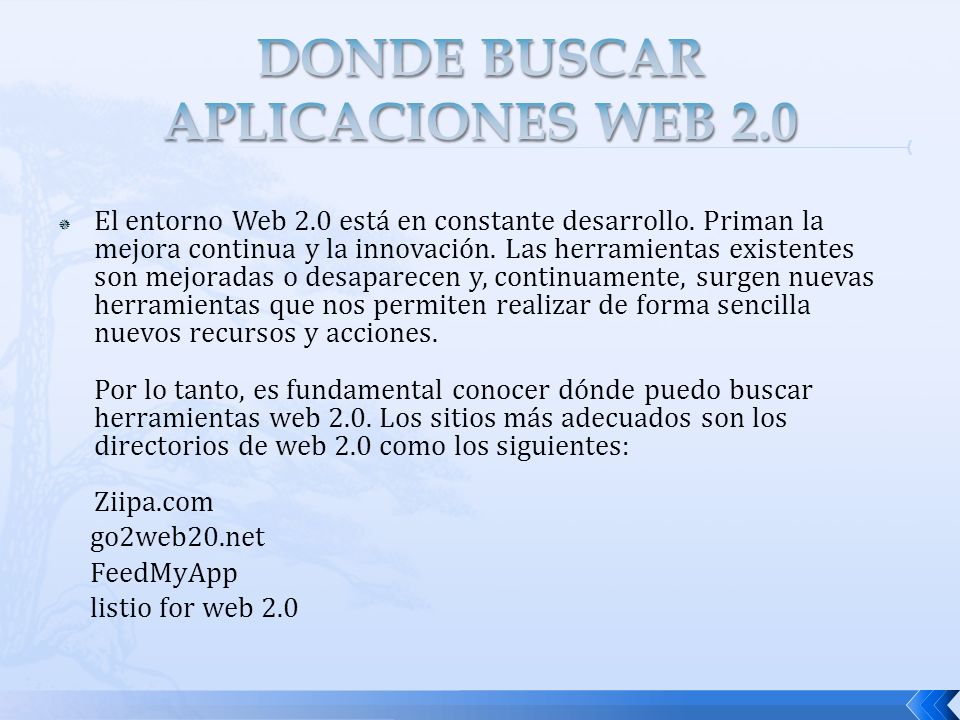 DONDE BUSCAR APLICACIONES WEB 2.0