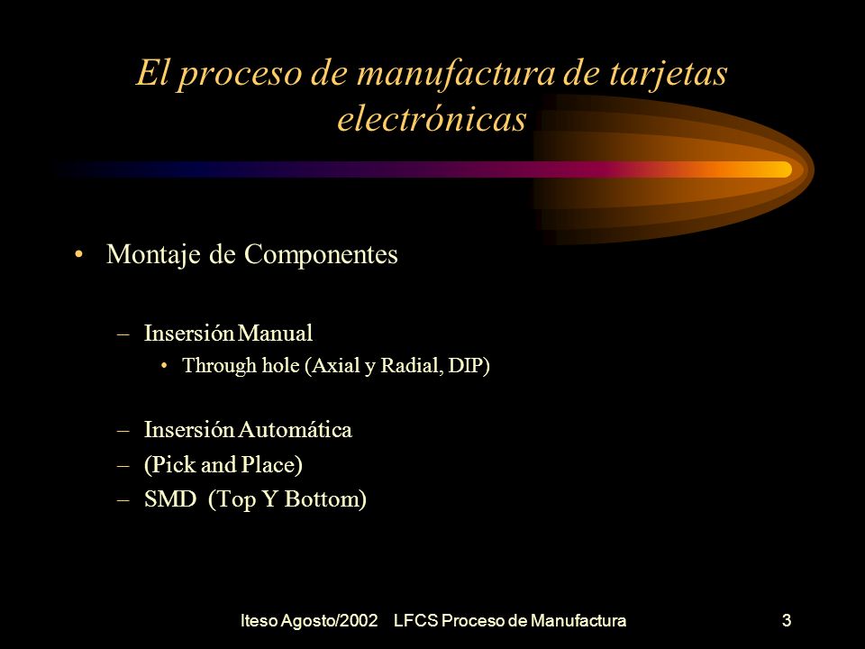 El proceso de manufactura de tarjetas electrónicas