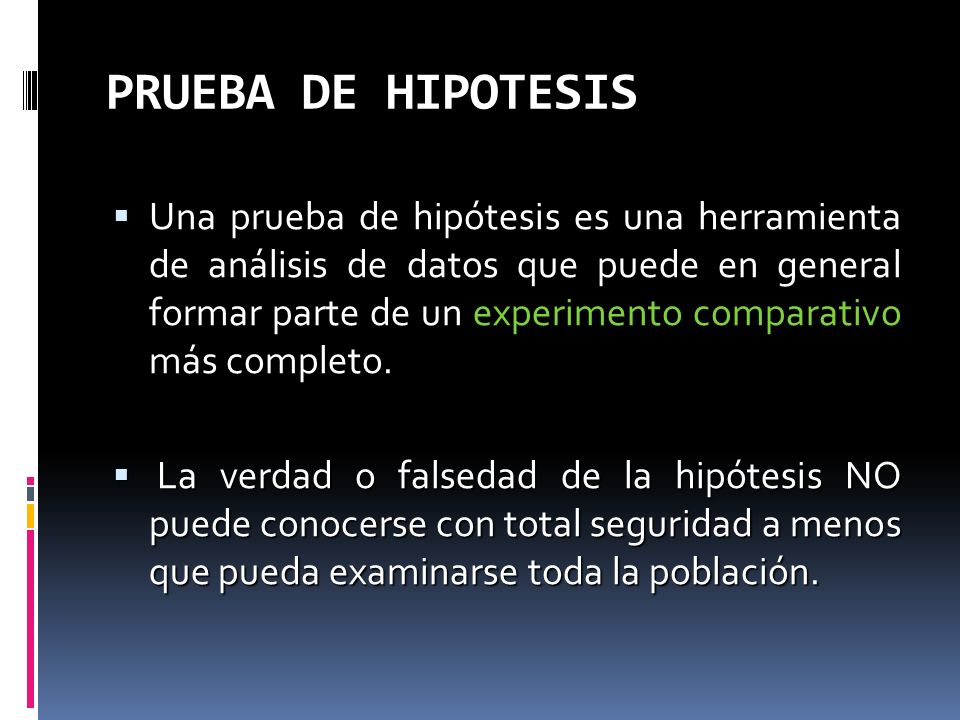 PRUEBA DE HIPOTESIS