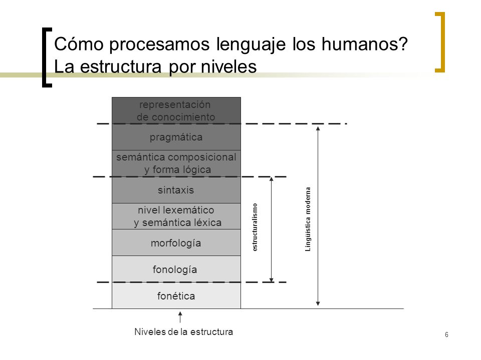 Cómo procesamos lenguaje los humanos La estructura por niveles