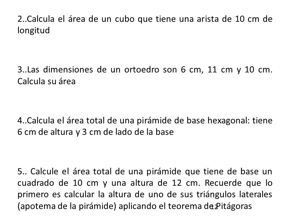 2..Calcula el área de un cubo que tiene una arista de 10 cm de longitud