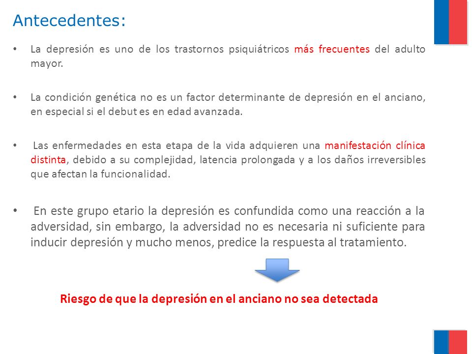 Riesgo de que la depresión en el anciano no sea detectada