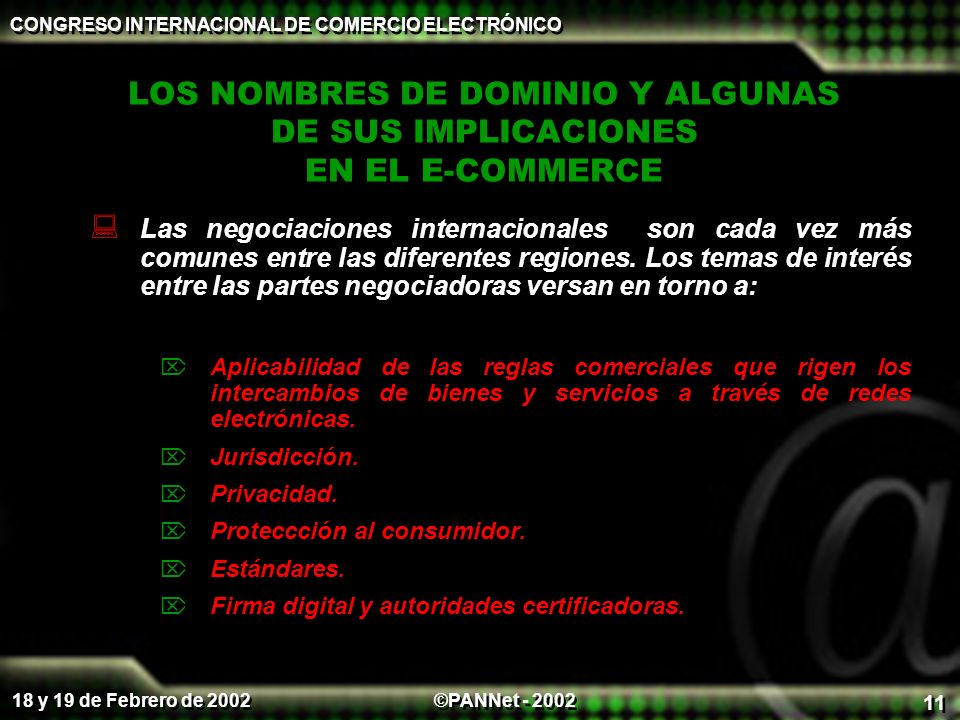 LOS NOMBRES DE DOMINIO Y ALGUNAS DE SUS IMPLICACIONES EN EL E-COMMERCE