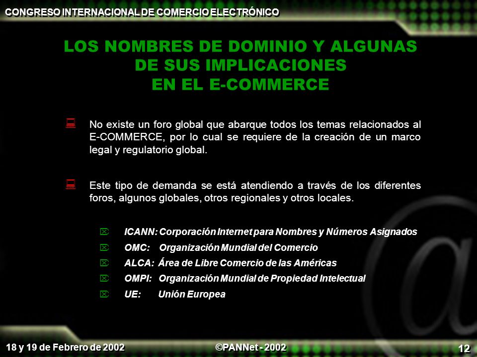 LOS NOMBRES DE DOMINIO Y ALGUNAS DE SUS IMPLICACIONES EN EL E-COMMERCE