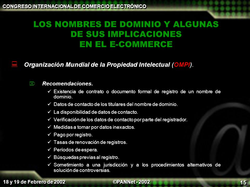 LOS NOMBRES DE DOMINIO Y ALGUNAS DE SUS IMPLICACIONES EN EL E-COMMERCE