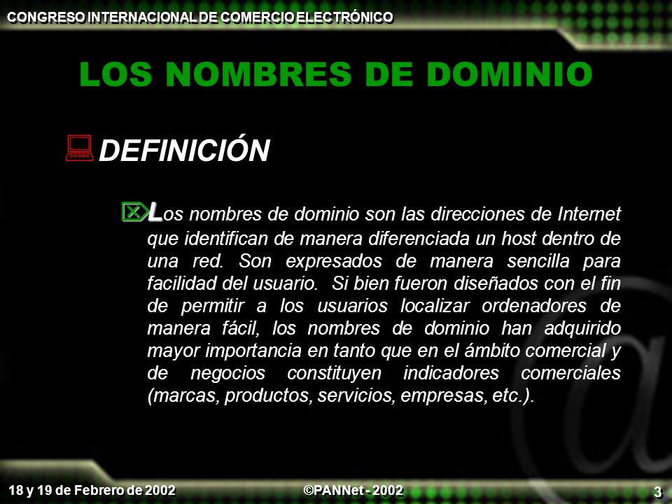 LOS NOMBRES DE DOMINIO DEFINICIÓN