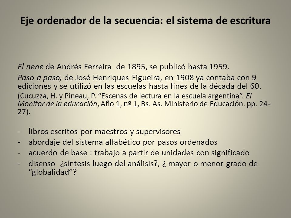 Eje ordenador de la secuencia: el sistema de escritura