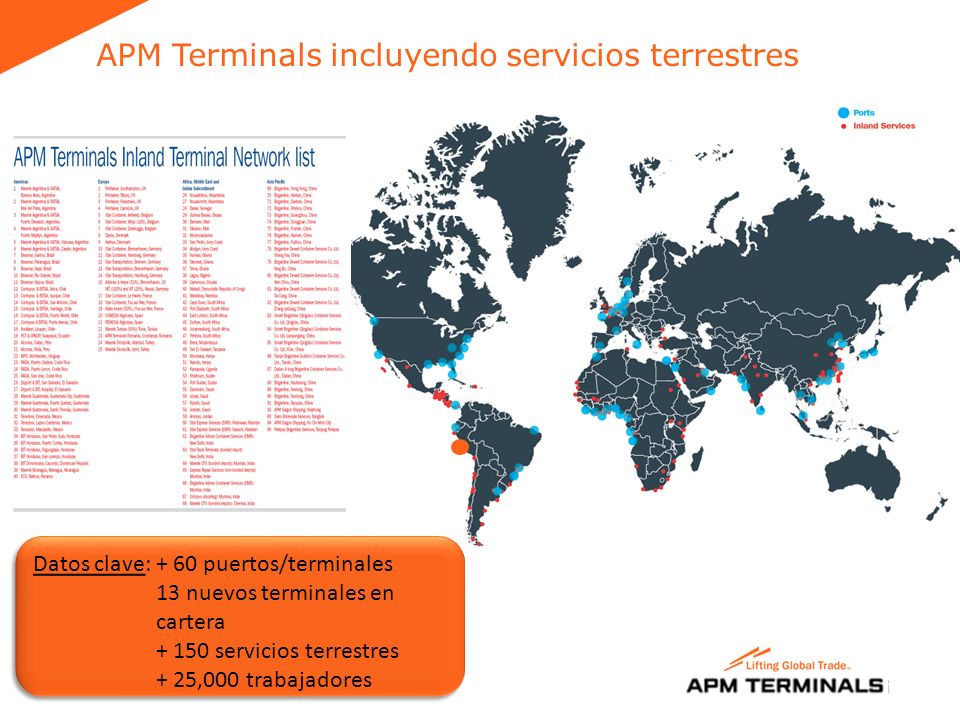 APM Terminals incluyendo servicios terrestres