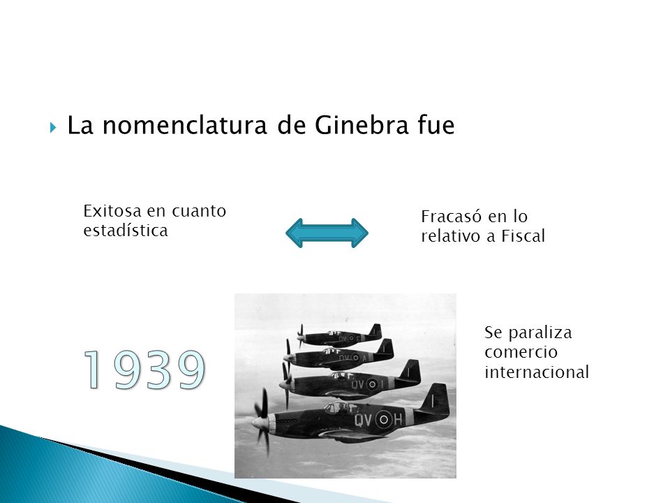 1939 La nomenclatura de Ginebra fue Exitosa en cuanto estadística