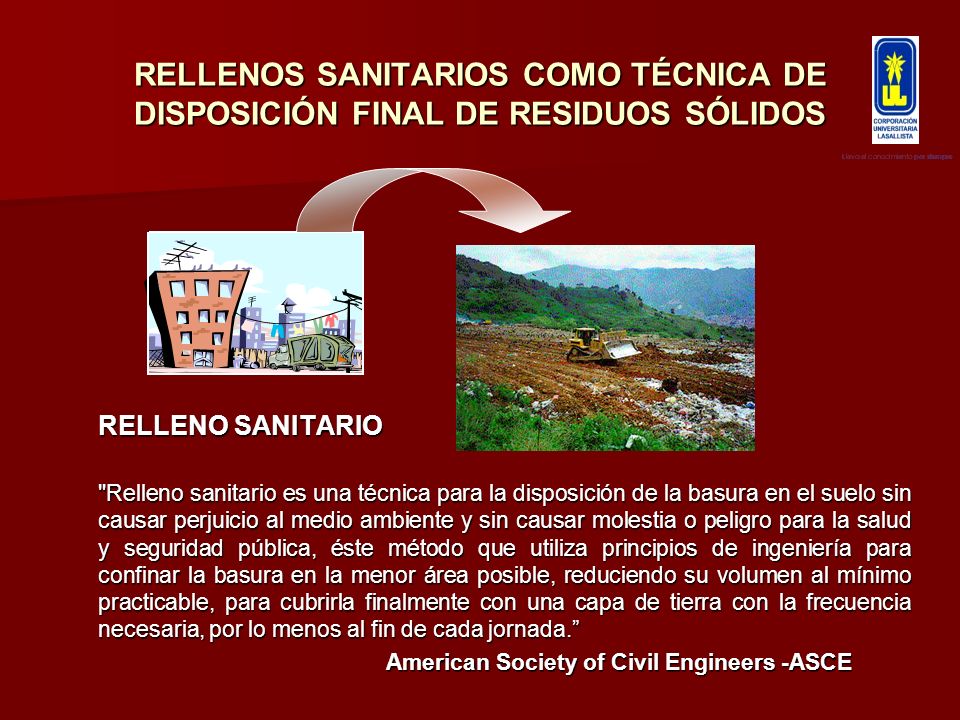 RELLENOS SANITARIOS COMO TÉCNICA DE DISPOSICIÓN FINAL DE RESIDUOS SÓLIDOS