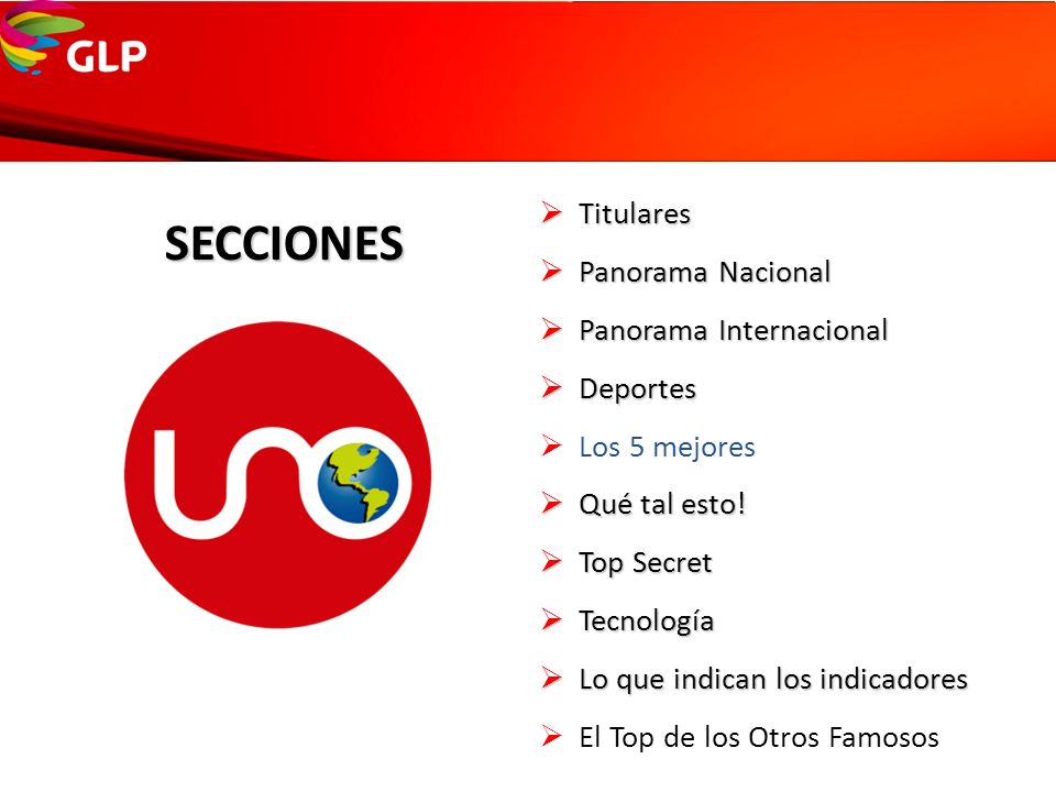 SECCIONES Titulares Panorama Nacional Panorama Internacional Deportes