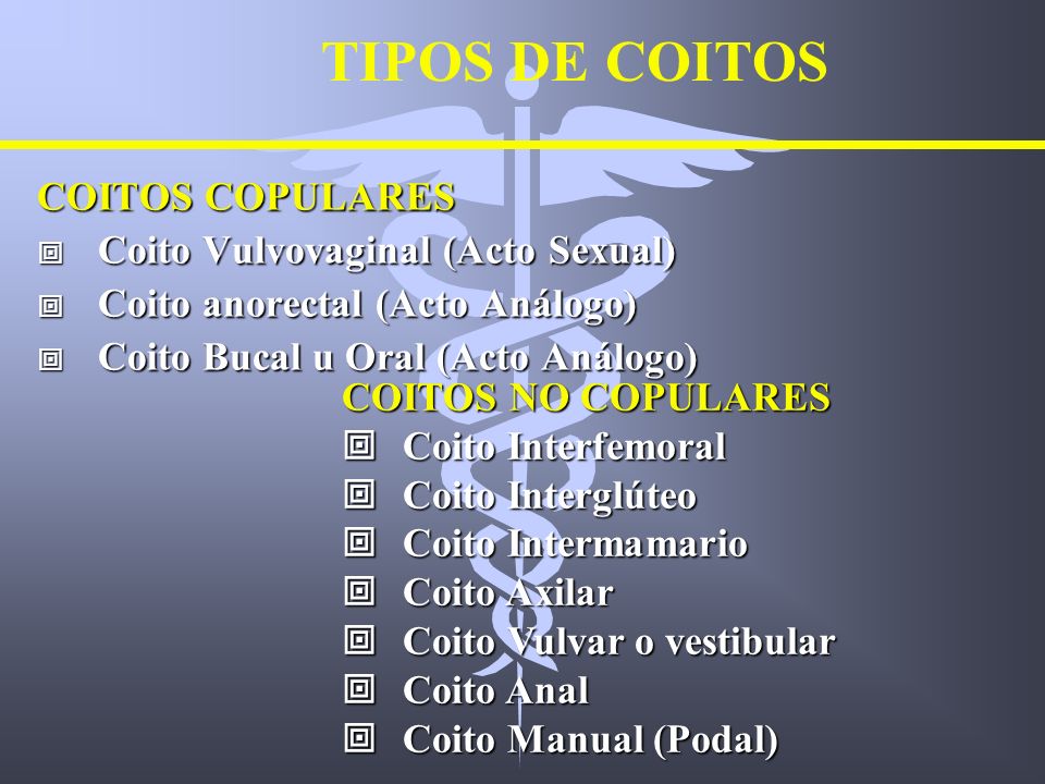 TIPOS DE COITOS COITOS COPULARES Coito Vulvovaginal (Acto Sexual)
