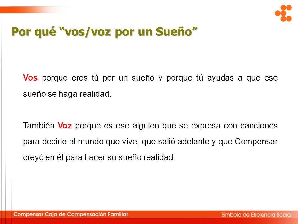 Por qué vos/voz por un Sueño