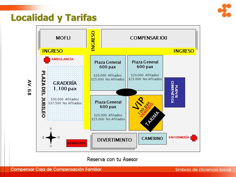 Localidad y Tarifas VIP Reserva con tu Asesor TARIMA MOFLI