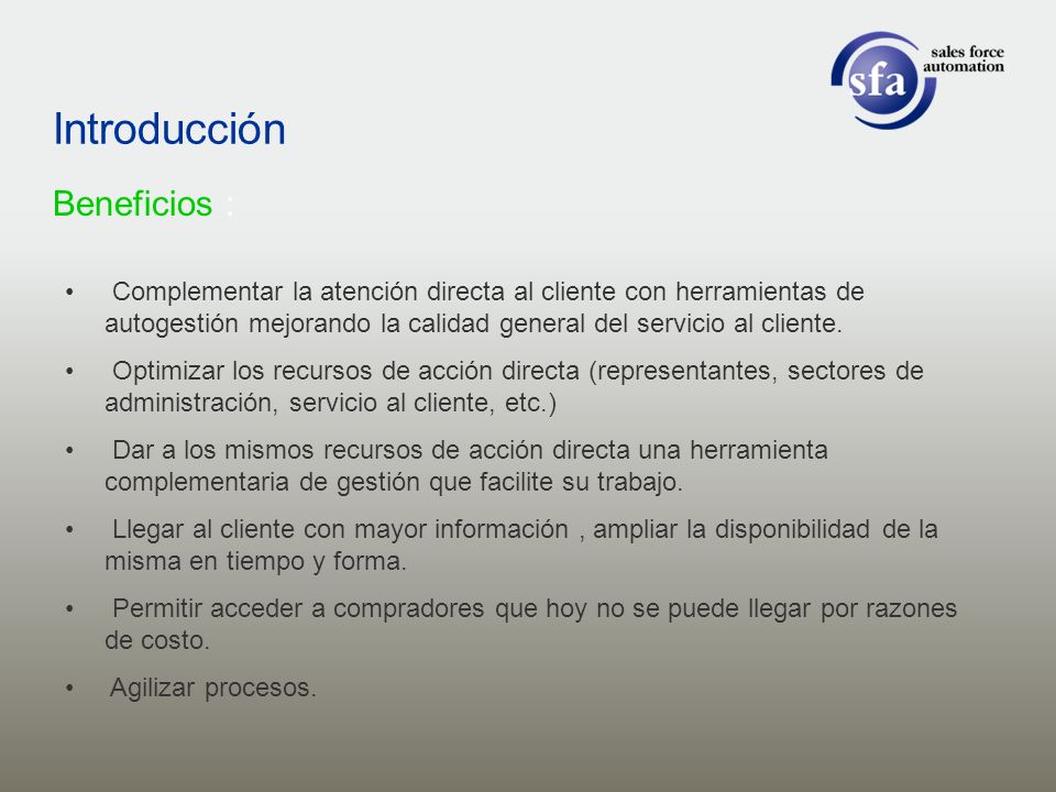 Introducción Beneficios :