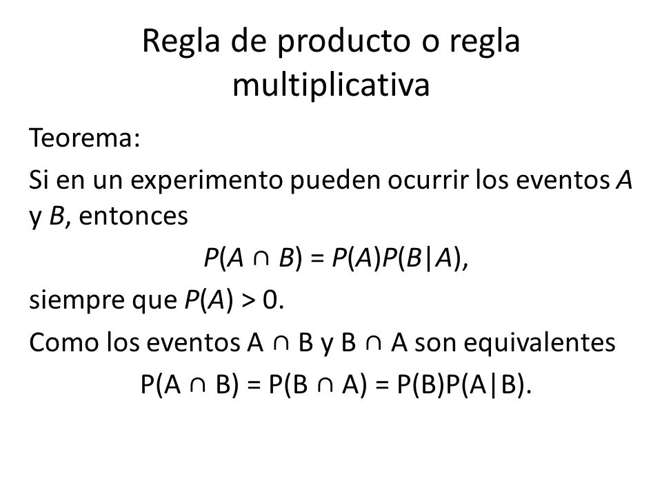 Regla de producto o regla multiplicativa