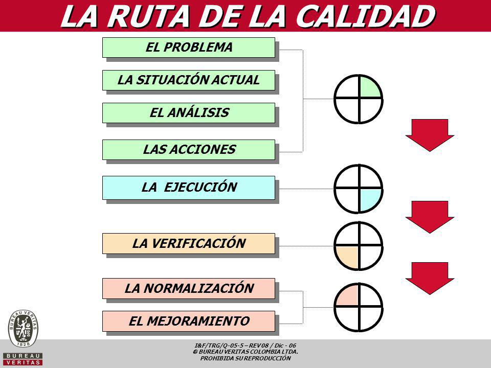 LA RUTA DE LA CALIDAD EL PROBLEMA LA SITUACIÓN ACTUAL EL ANÁLISIS
