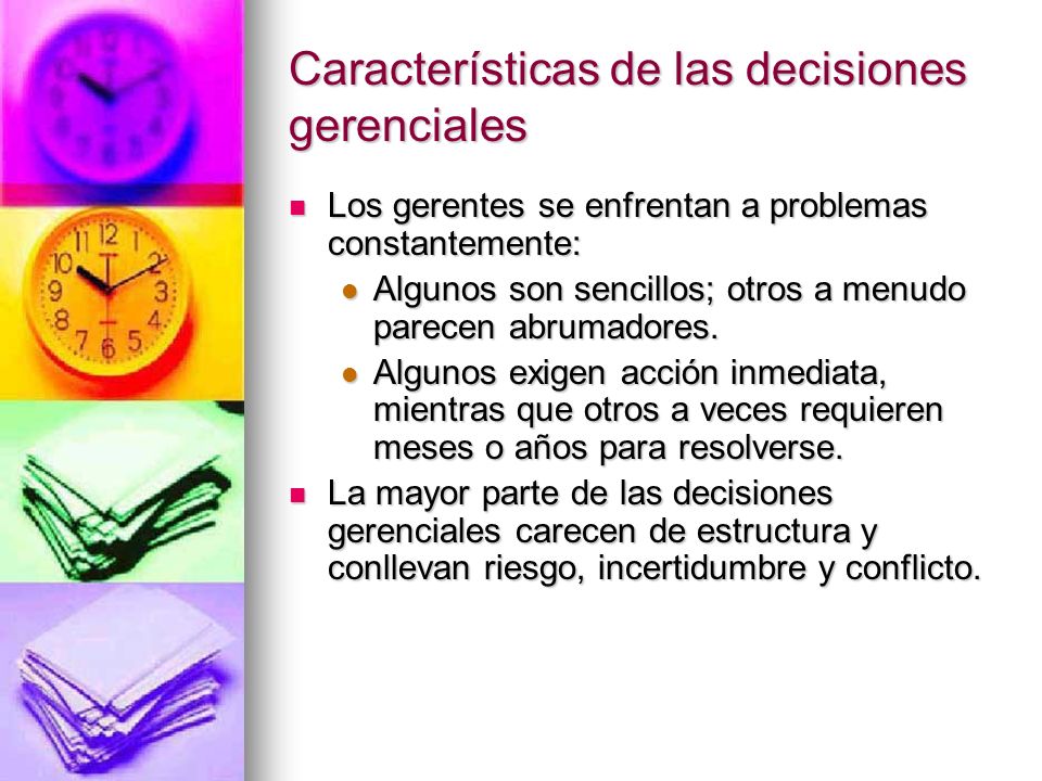 Características de las decisiones gerenciales