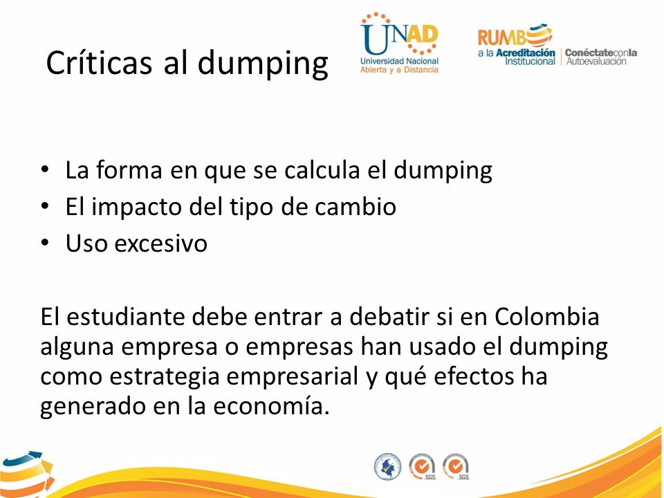 Críticas al dumping La forma en que se calcula el dumping