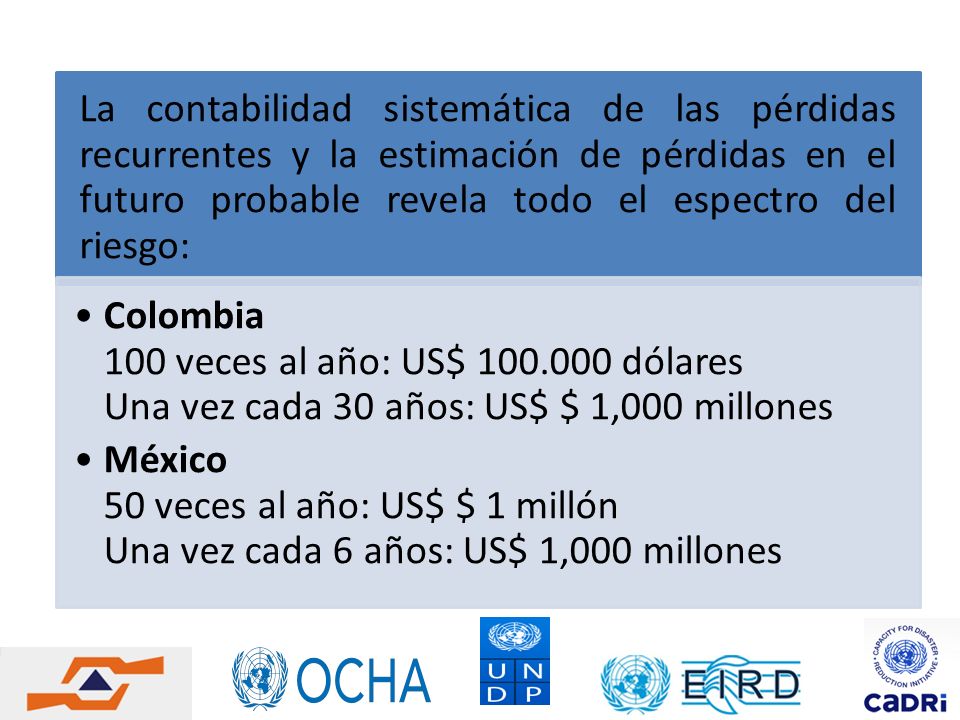 La contabilidad sistemática de las pérdidas recurrentes y la estimación de pérdidas en el futuro probable revela todo el espectro del riesgo: