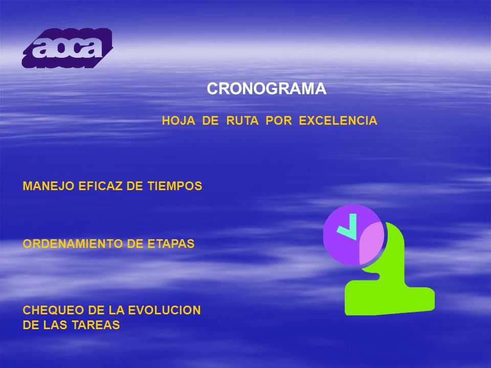 CRONOGRAMA HOJA DE RUTA POR EXCELENCIA MANEJO EFICAZ DE TIEMPOS