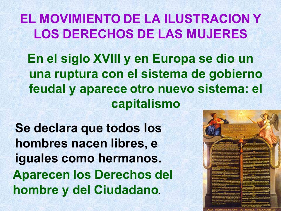 EL MOVIMIENTO DE LA ILUSTRACION Y LOS DERECHOS DE LAS MUJERES