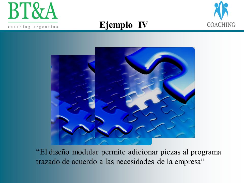 Ejemplo IV El diseño modular permite adicionar piezas al programa