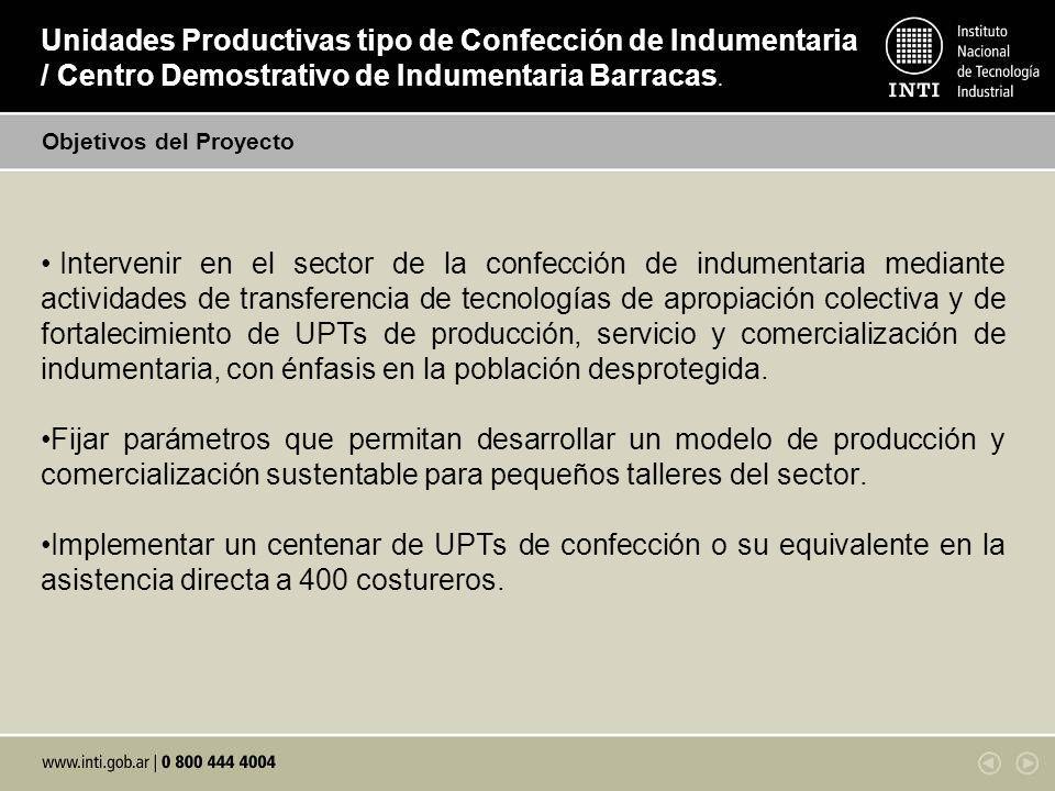 Unidades Productivas tipo de Confección de Indumentaria / Centro Demostrativo de Indumentaria Barracas.
