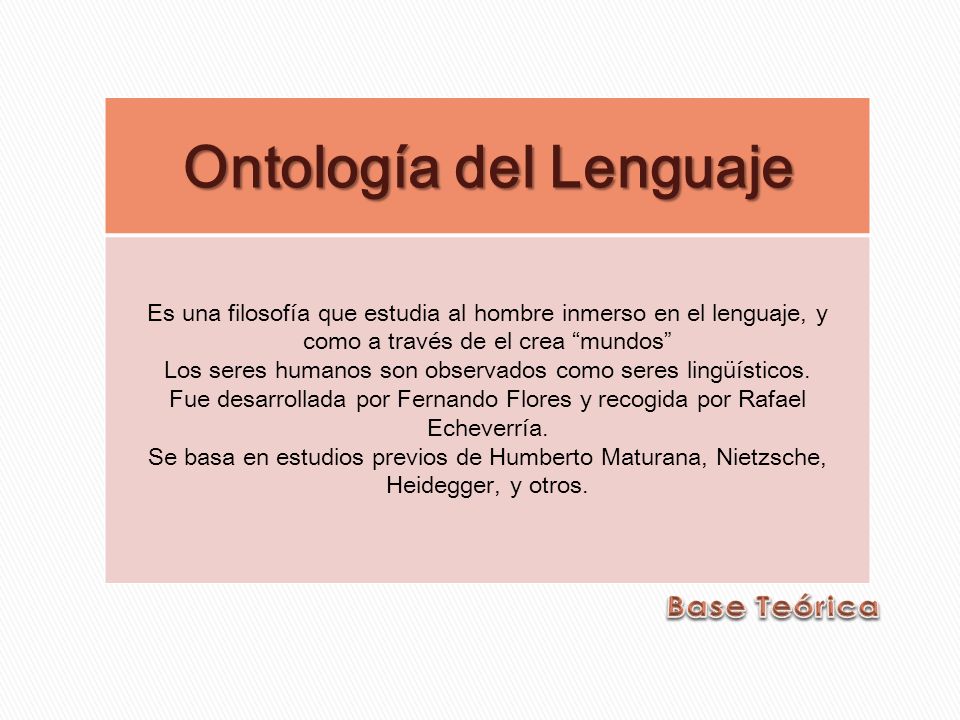 Ontología del Lenguaje