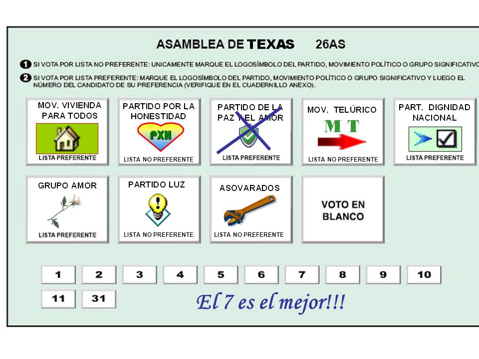 El 7 es el mejor!!! LISTA NO PREFERENTE LISTA NO PREFERENTE