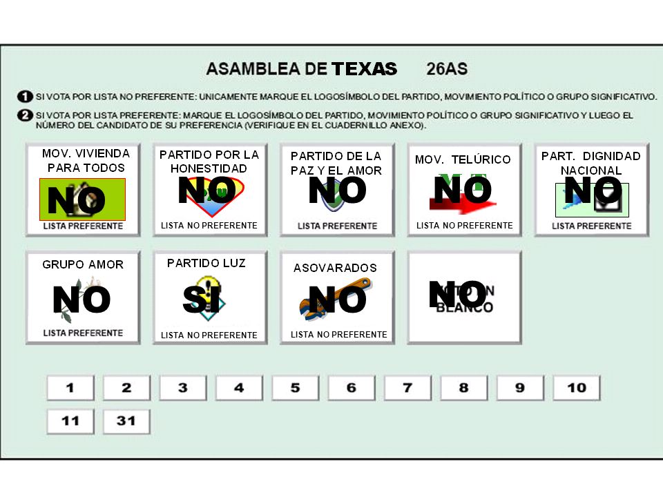 NO NO NO NO NO NO NO SI NO LISTA NO PREFERENTE LISTA NO PREFERENTE