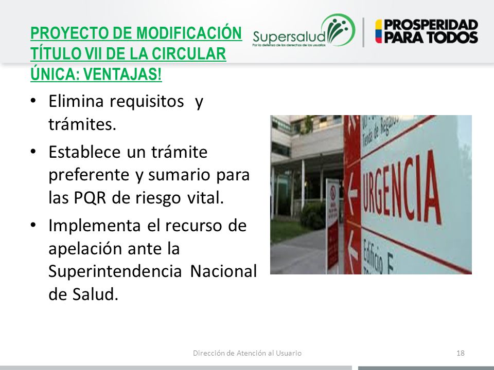 PROYECTO DE MODIFICACIÓN TÍTULO VII DE LA CIRCULAR ÚNICA: VENTAJAS!