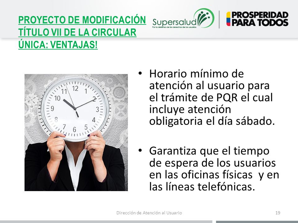 PROYECTO DE MODIFICACIÓN TÍTULO VII DE LA CIRCULAR ÚNICA: VENTAJAS!