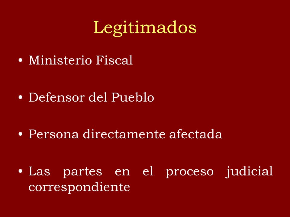 Legitimados Ministerio Fiscal Defensor del Pueblo
