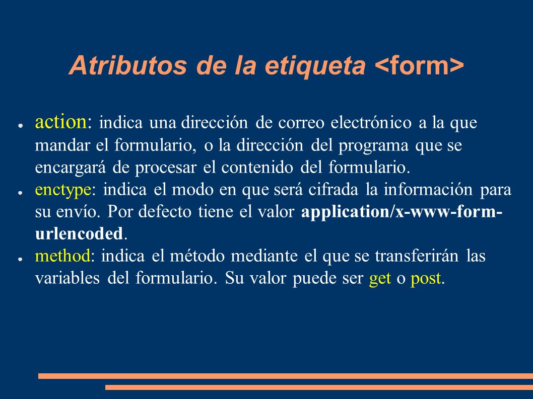 Atributos de la etiqueta <form>