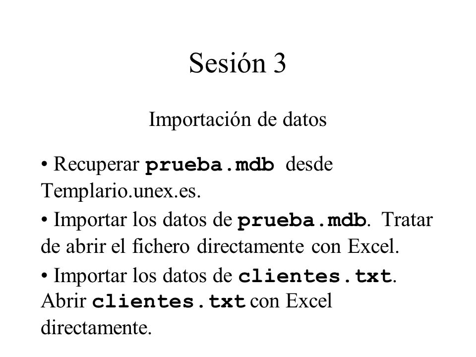 Sesión 3 Importación de datos
