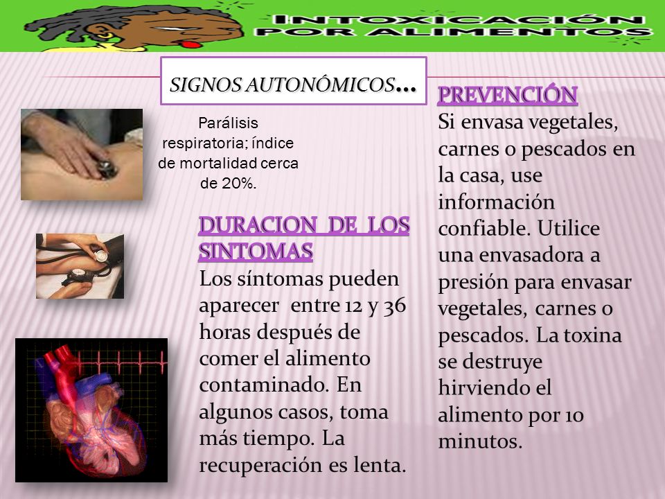 Parálisis respiratoria; índice de mortalidad cerca de 20%.
