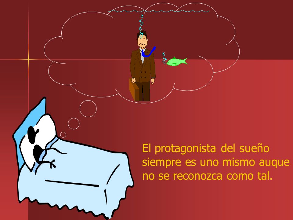 El protagonista del sueño siempre es uno mismo auque no se reconozca como tal.