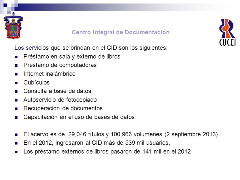 Centro Integral de Documentación.