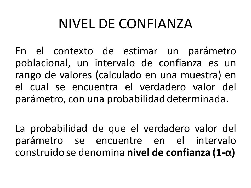 NIVEL DE CONFIANZA