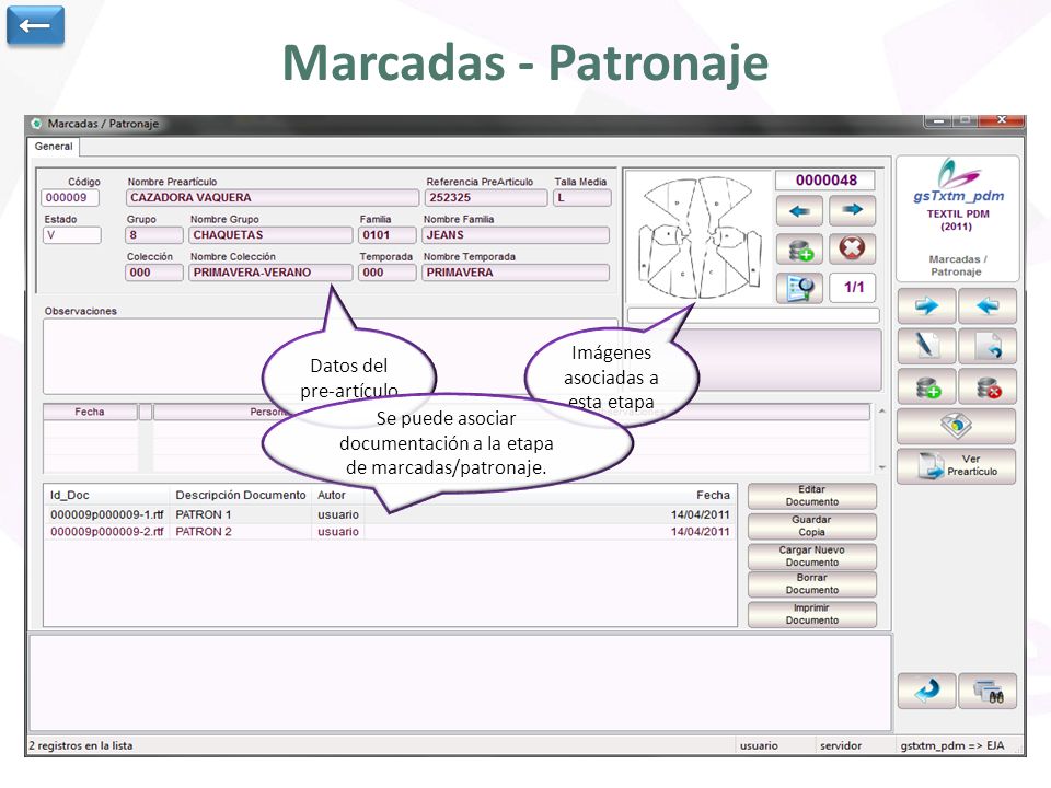 Marcadas - Patronaje ← Imágenes asociadas a esta etapa