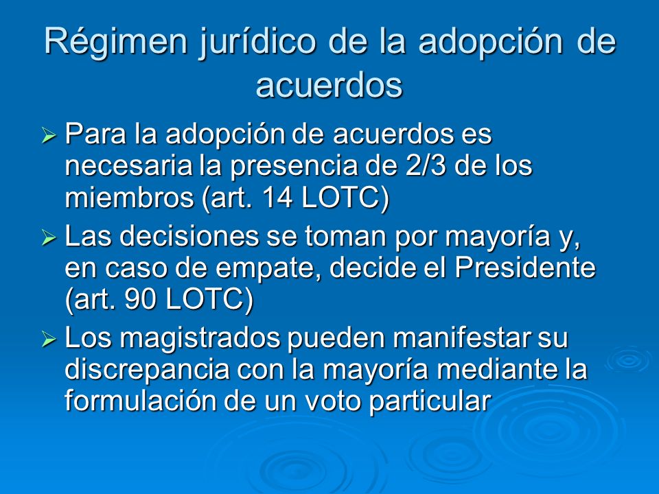 Régimen jurídico de la adopción de acuerdos