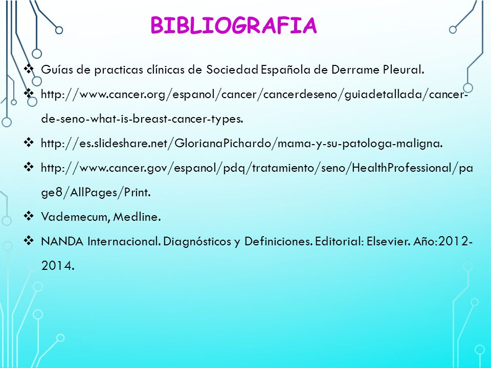 BIBLIOGRAFIA Guías de practicas clínicas de Sociedad Española de Derrame Pleural.