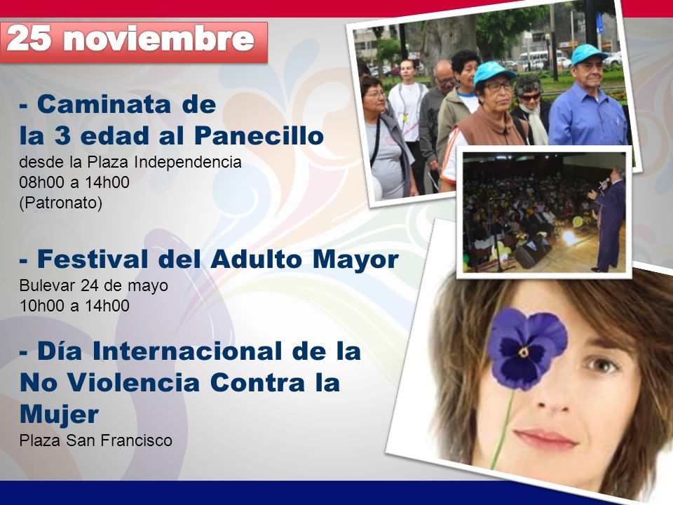 25 noviembre - Caminata de la 3 edad al Panecillo