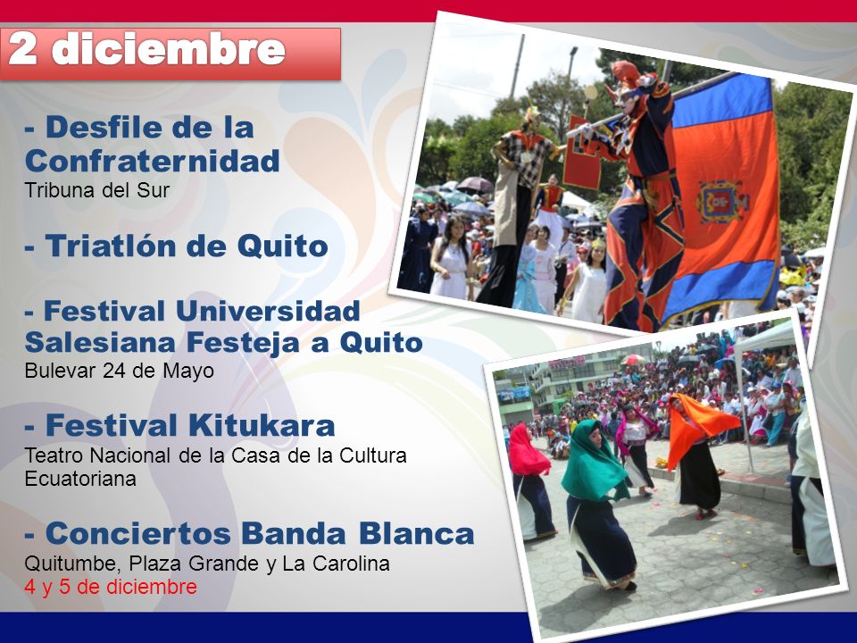2 diciembre - Desfile de la Confraternidad - Triatlón de Quito