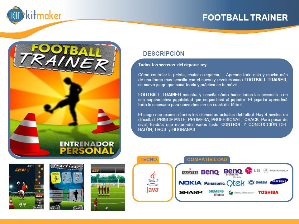 FOOTBALL TRAINER DESCRIPCIÓN TECNO. COMPATIBILIDAD