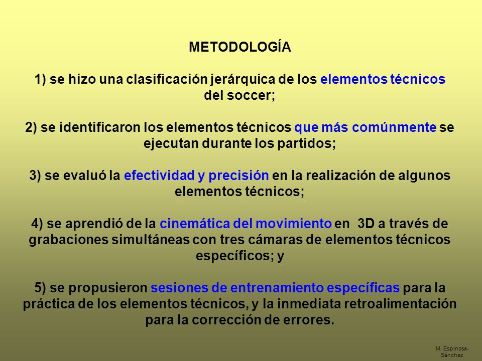 1) se hizo una clasificación jerárquica de los elementos técnicos