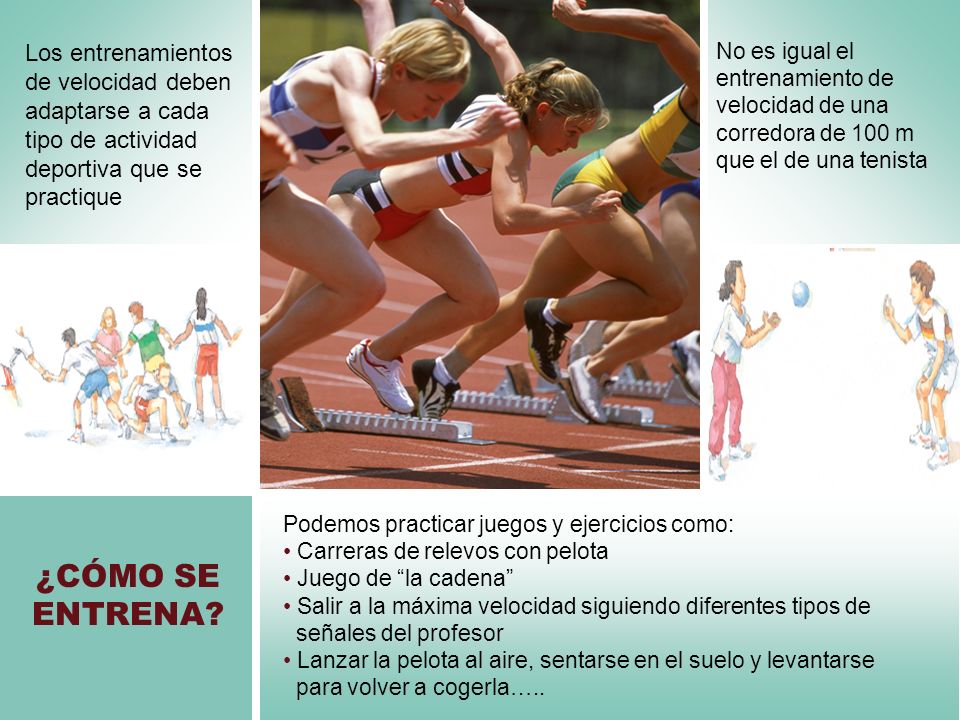Los entrenamientos de velocidad deben adaptarse a cada tipo de actividad deportiva que se practique