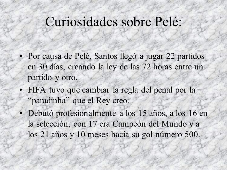 Curiosidades sobre Pelé: