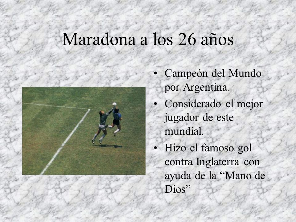 Maradona a los 26 años Campeón del Mundo por Argentina.